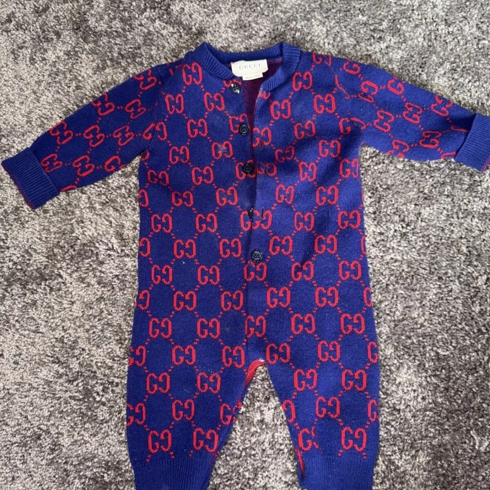 Gucci Kids Blue and Red One Piece